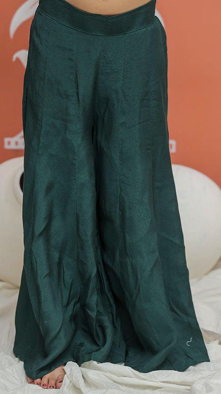 Green Multicolor Gota Design Kurta Palazzo Dupatta Set