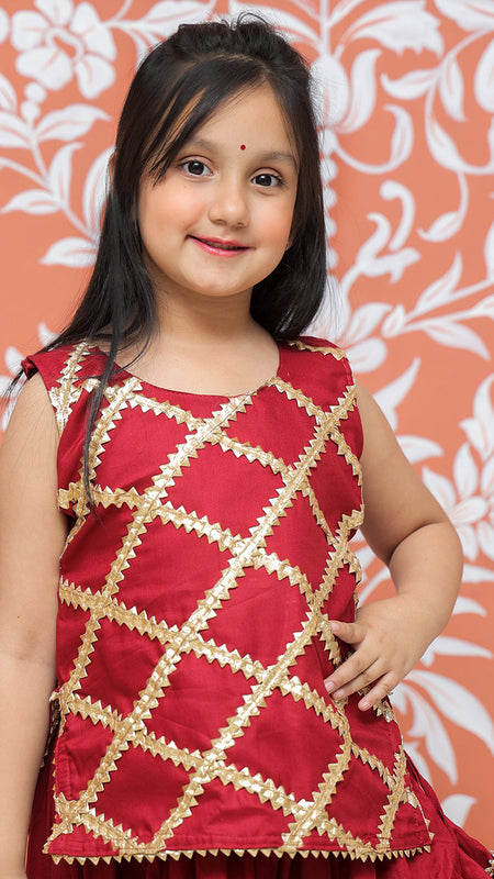 Maroon Kurti Lehenga set