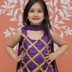 Purple Kurti Lehenga set