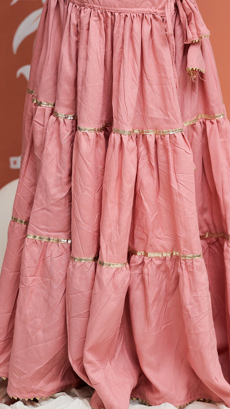 Baby Pink Kurti Lehenga set