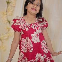 Botanical print Cambric Cotton dress