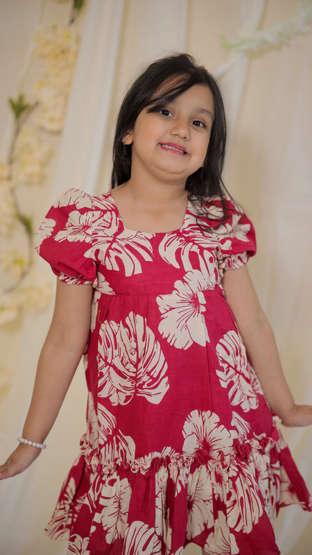 Botanical print Cambric Cotton dress