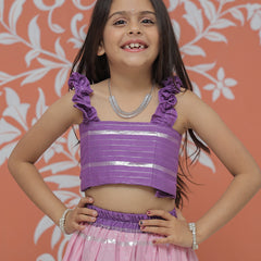 Lilac Lurex Cotton Lehenga set