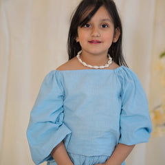 Powder Blue Cotton Slub Coord-set