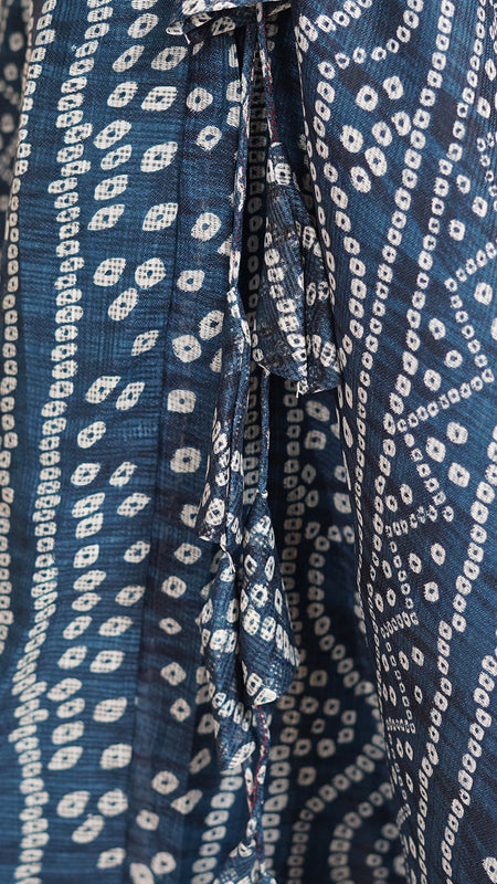 Blue Bandhani Doriya Crop top Skirt set