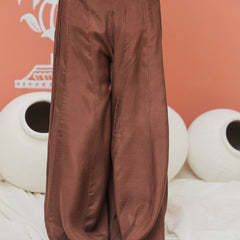 Brown Gota Sequin Design Kurta Palazzo Dupatta Set