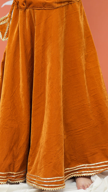 Rust Velvet Lehenga set