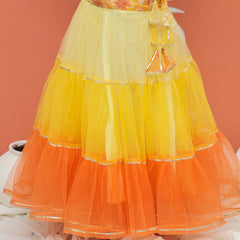 Yellow Multi colored Lehenga set