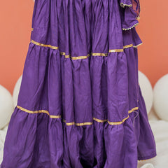 Purple Kurti Lehenga set