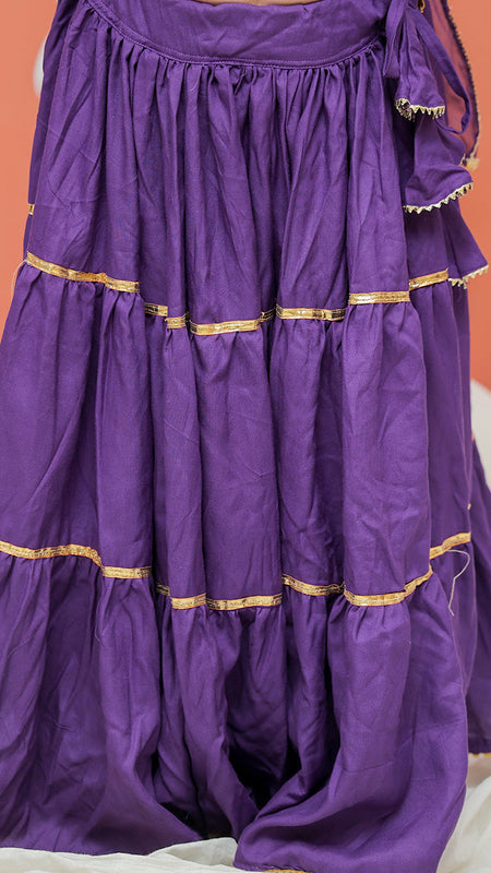 Purple Kurti Lehenga set