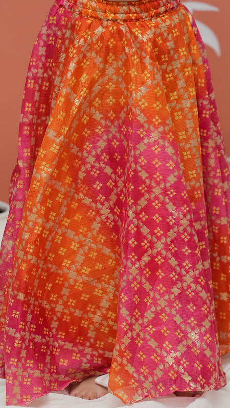 Ghatchola Print Multicolor Doriya Ethnic set