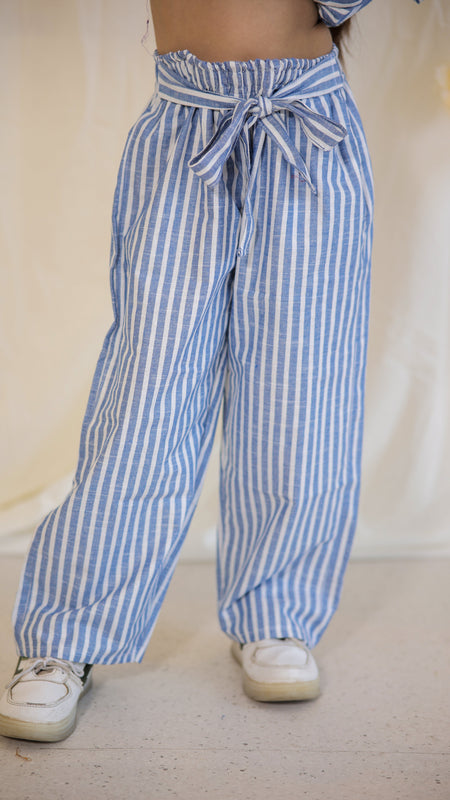 South Cotton Blue Striped Coord-set