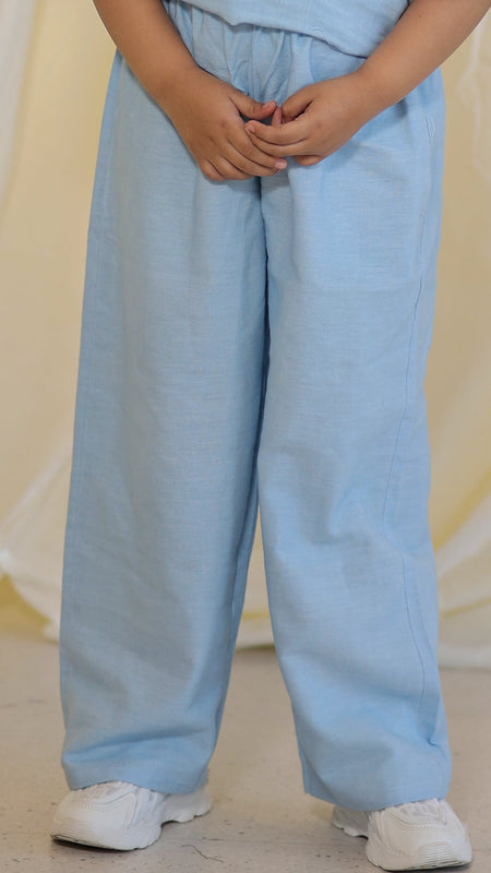 Powder Blue Cotton Slub Coord-set