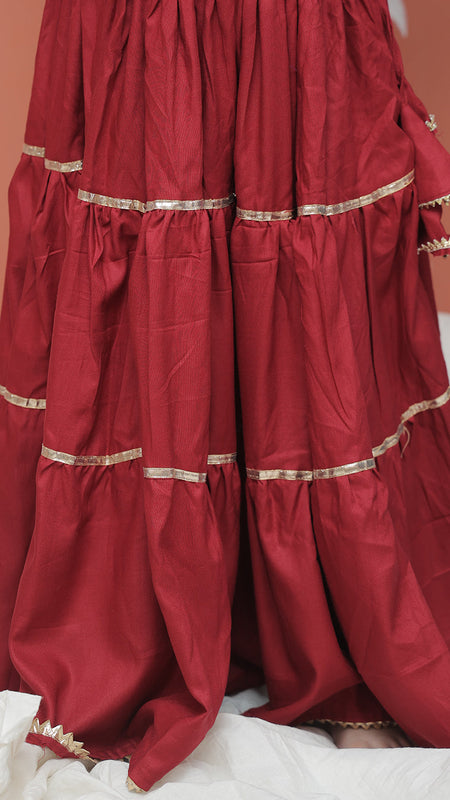 Maroon Kurti Lehenga set