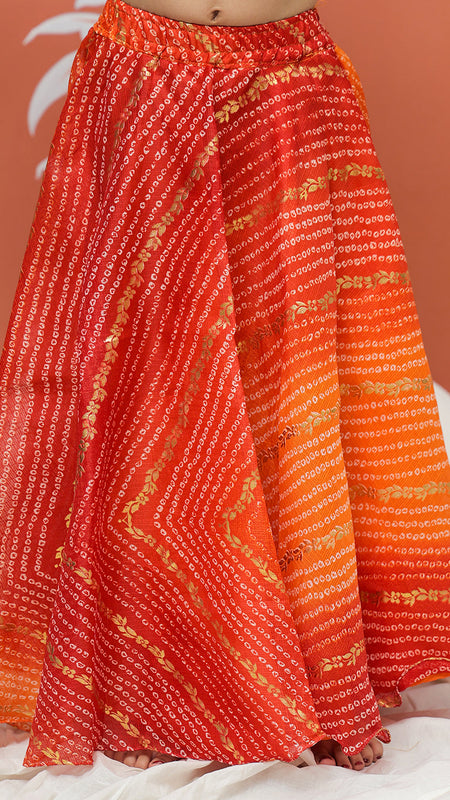 Bandhani Print Multicolor Doriya Ethnic set