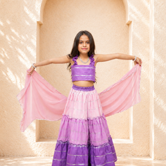 Lilac Lurex Cotton Lehenga set