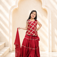 Maroon Kurti Lehenga set