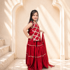 Maroon Kurti Lehenga set