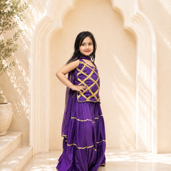 Purple Kurti Lehenga set