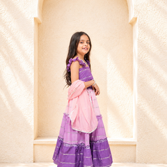 Lilac Lurex Cotton Lehenga set