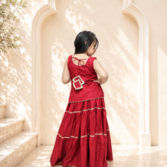 Maroon Kurti Lehenga set