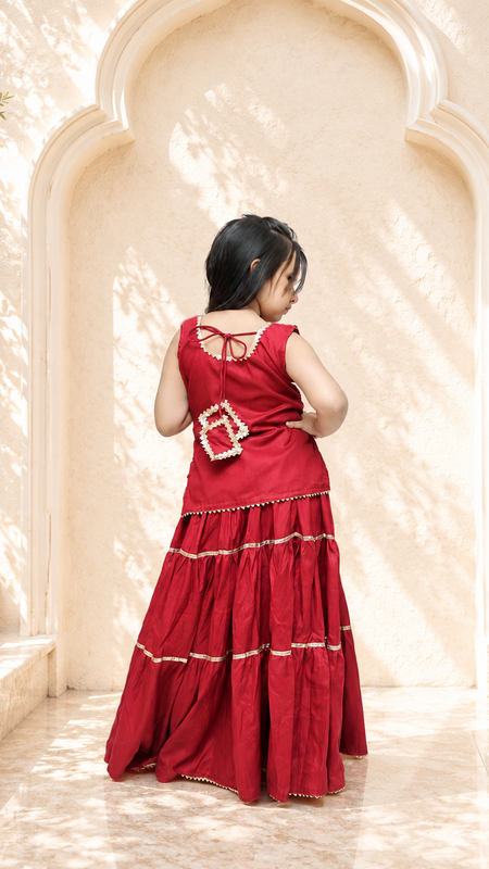 Maroon Kurti Lehenga set