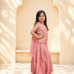 Baby Pink Kurti Lehenga set