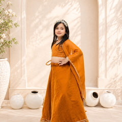 Rust Velvet Lehenga set