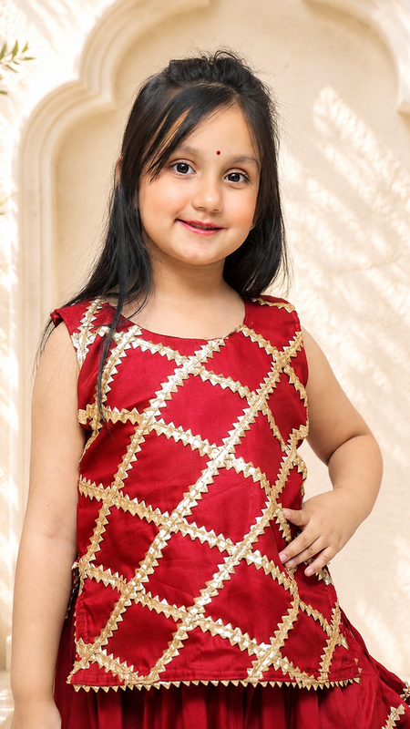 Maroon Kurti Lehenga set