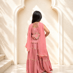 Baby Pink Kurti Lehenga set