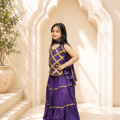 Purple Kurti Lehenga set