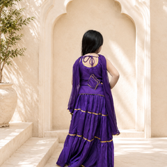 Purple Kurti Lehenga set