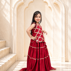 Maroon Kurti Lehenga set