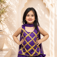 Purple Kurti Lehenga set