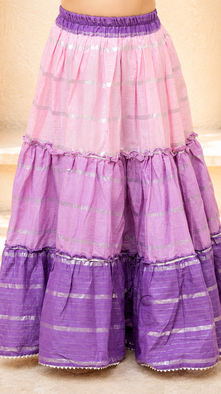 Lilac Lurex Cotton Lehenga set