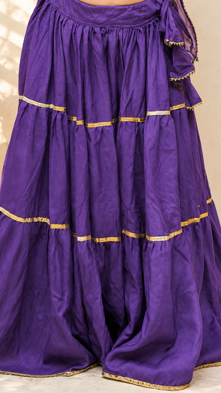 Purple Kurti Lehenga set