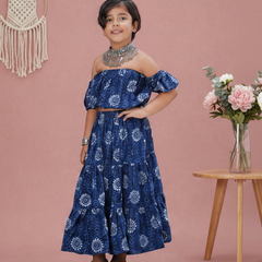 Indigo Hand Block Print Ethnic Coord Set