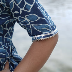 Indigo Leaf Hand Block Print Sharara/Garara Set