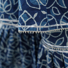 Indigo Leaf Hand Block Print Sharara/Garara Set
