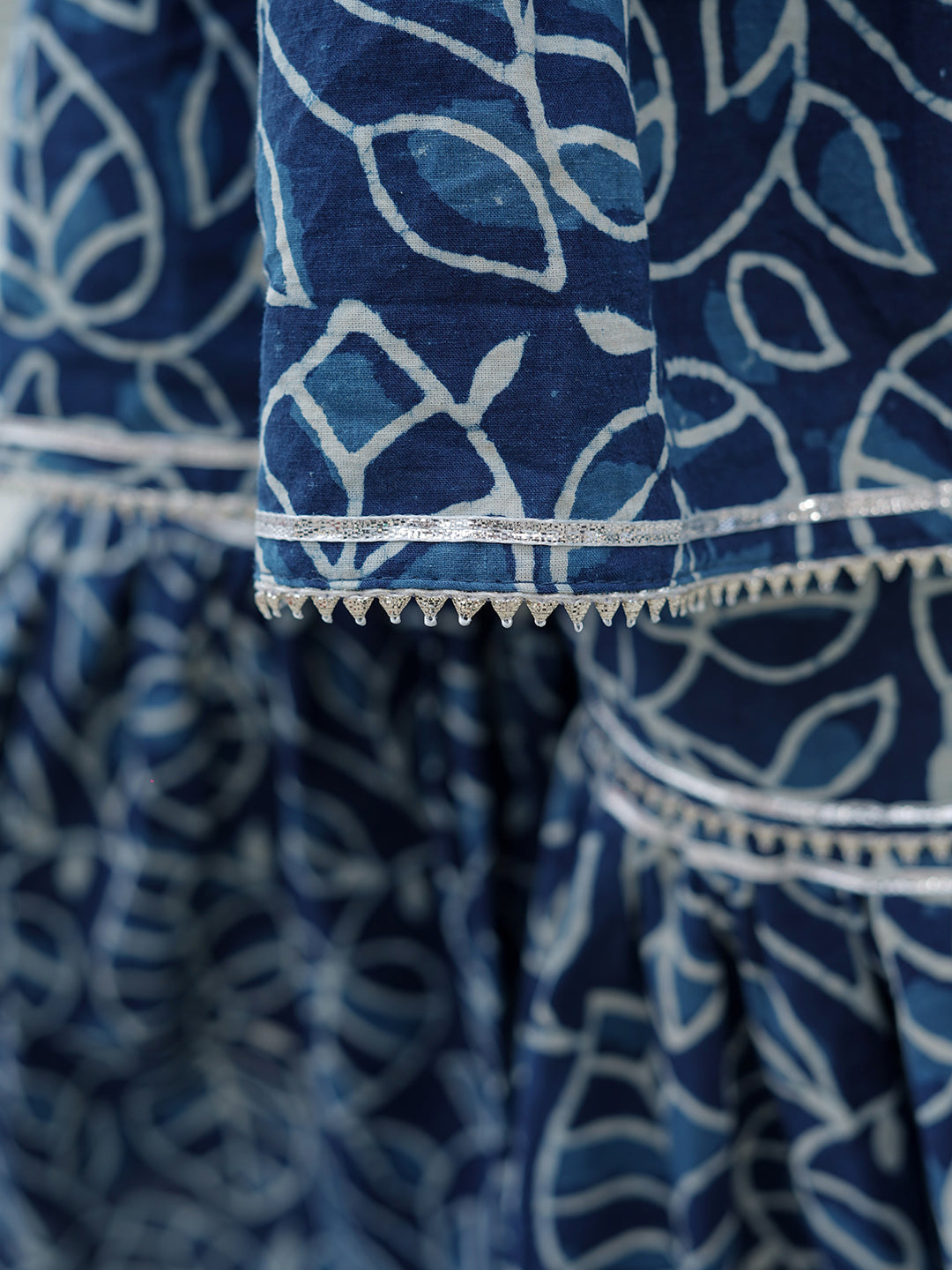 Indigo Leaf Hand Block Print Sharara/Garara Set