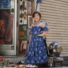 Indigo Hand Block Print Ethnic Coord Set