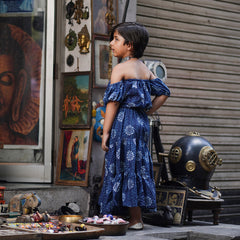 Indigo Hand Block Print Ethnic Coord Set