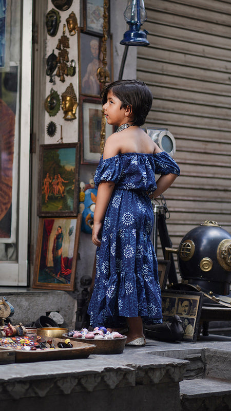 Indigo Hand Block Print Ethnic Coord Set