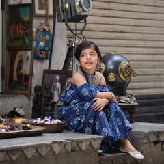 Indigo Hand Block Print Ethnic Coord Set