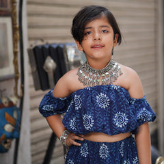 Indigo Hand Block Print Ethnic Coord Set