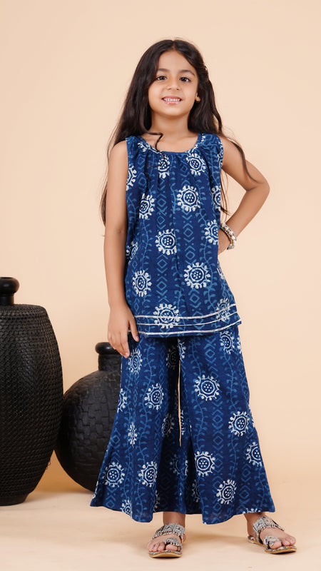 Indigo Blue Hand BLock Print Coord set
