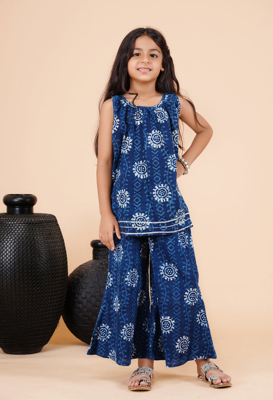 Indigo Blue Hand BLock Print Coord set