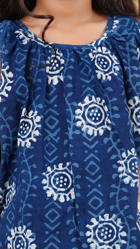 Indigo Blue Hand BLock Print Coord set