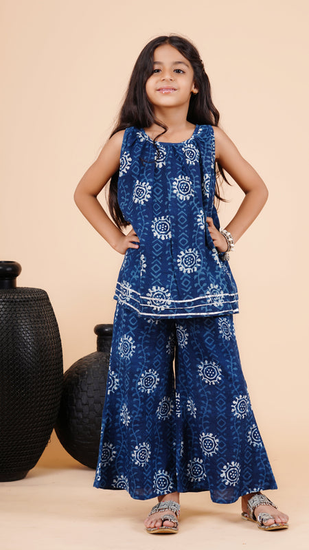 Indigo Blue Hand BLock Print Coord set