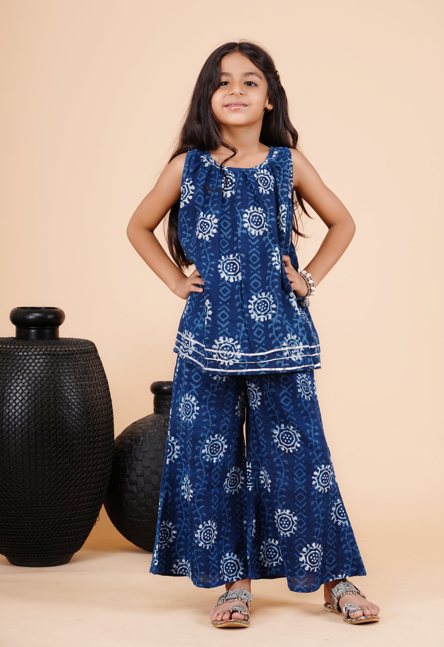 Indigo Blue Hand BLock Print Coord set